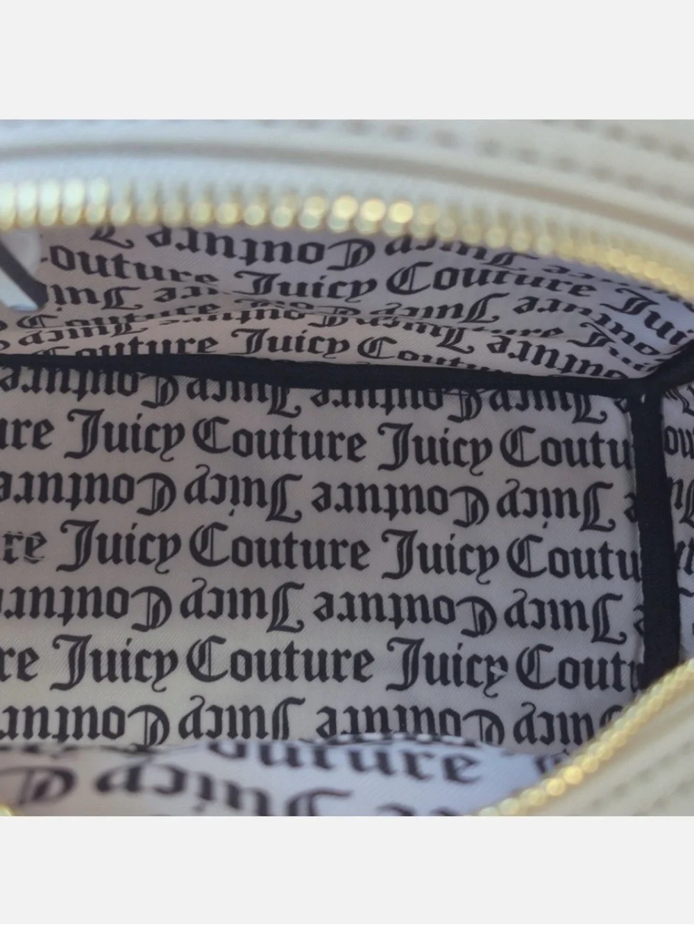 Juicy Couture Angel Big Spender Backpack Ivory Velvet  Bling Logo  Y2K Glam